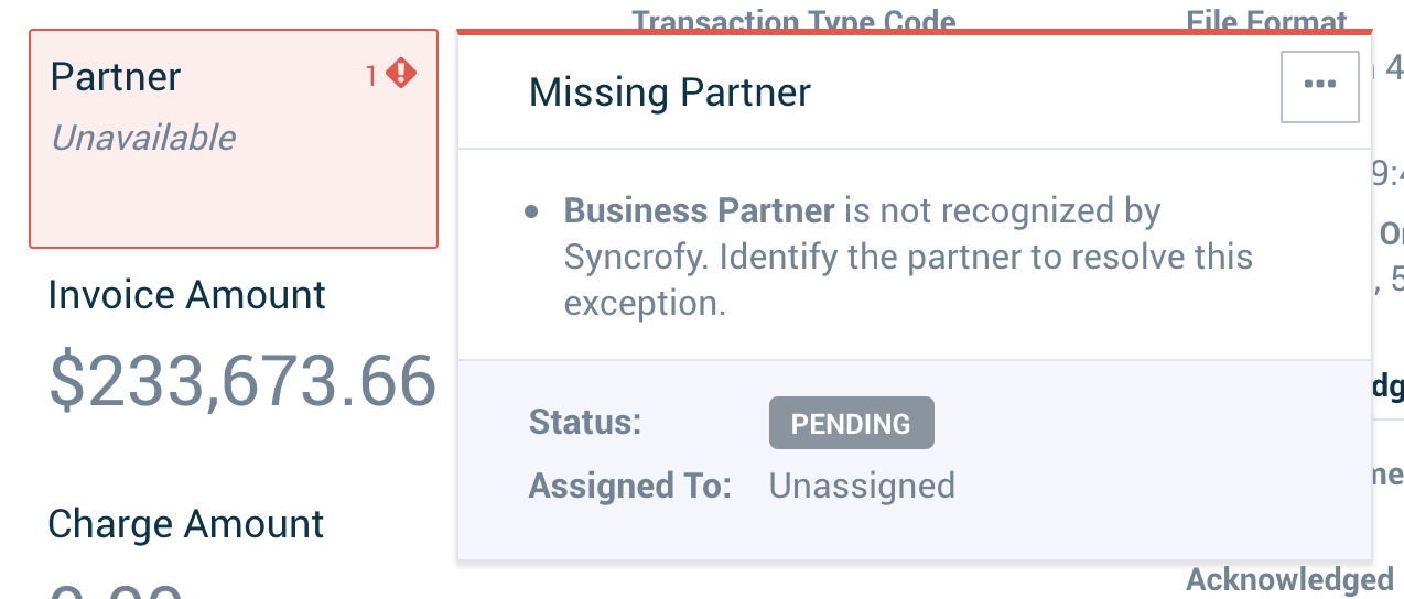 Missing Partner Exception | Syncrofy Help